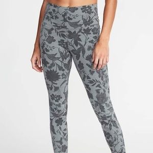 Old Navy High Waist Grey Floral Leggings XS